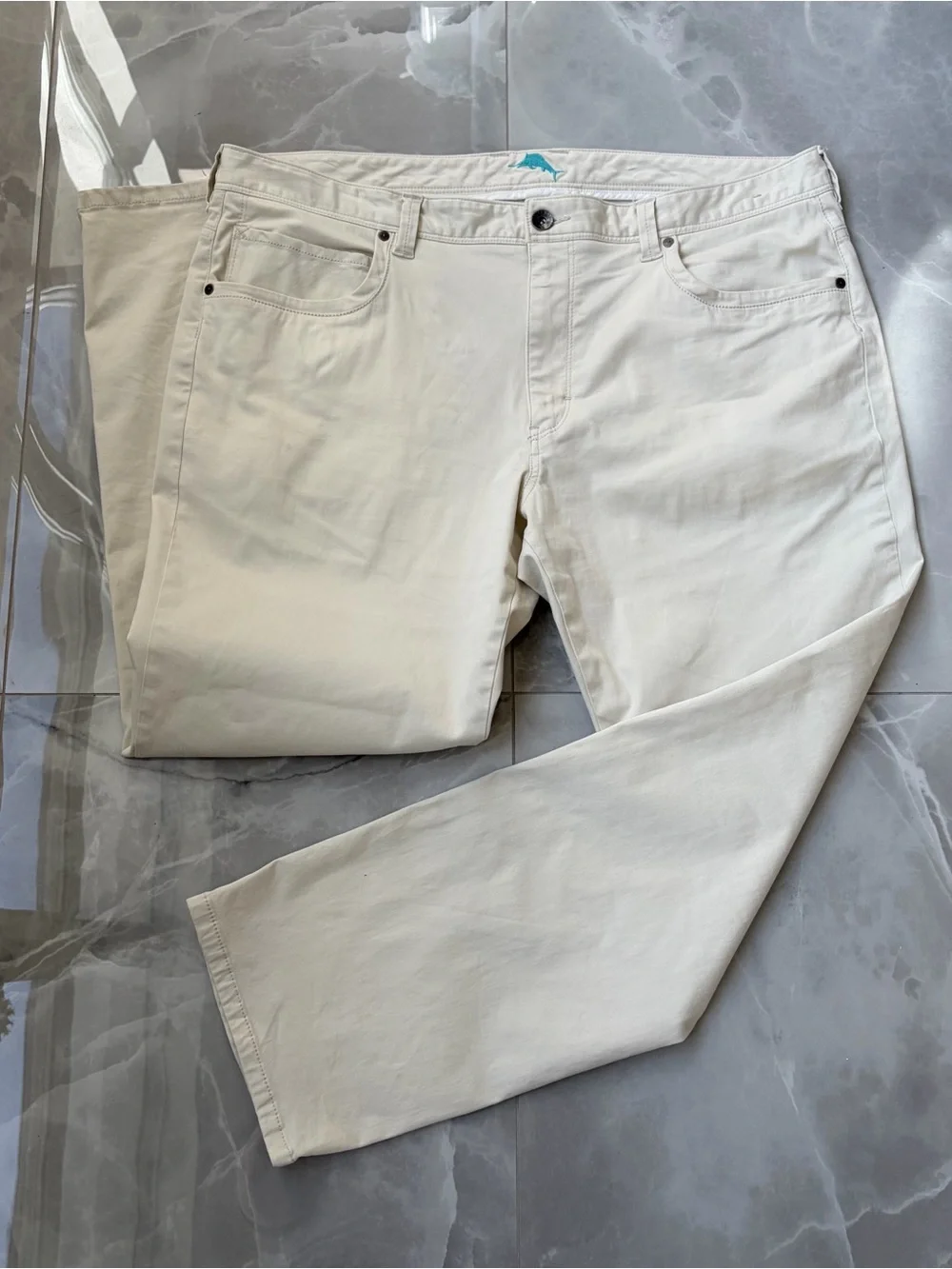 $138 Tommy Bahama Mens 40x30 Boracay Flat Front Chino Pants in Bleached Sand